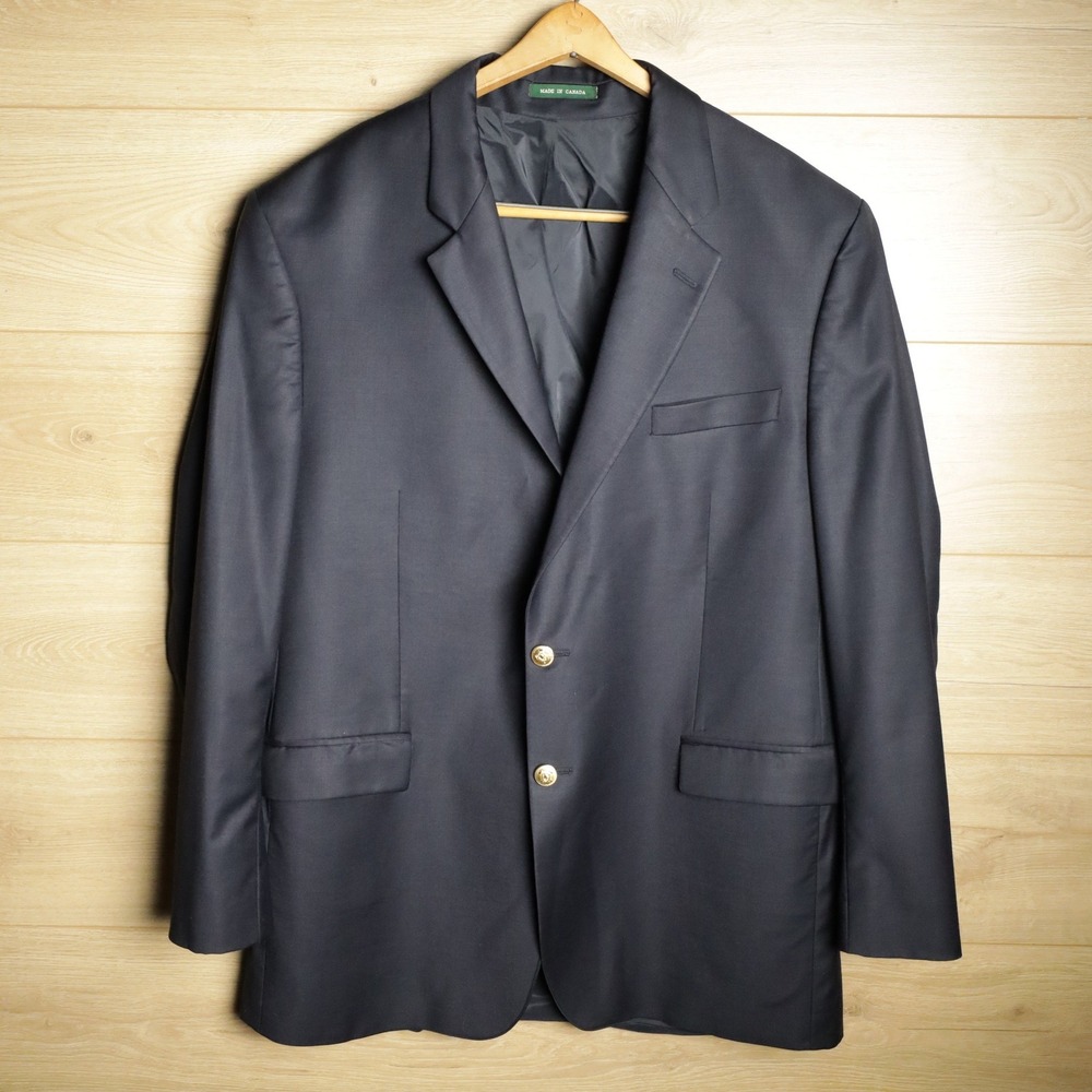 Polo University Club Ralph Lauren Blazer Navy Wool Gold Button‎ Single Breasted